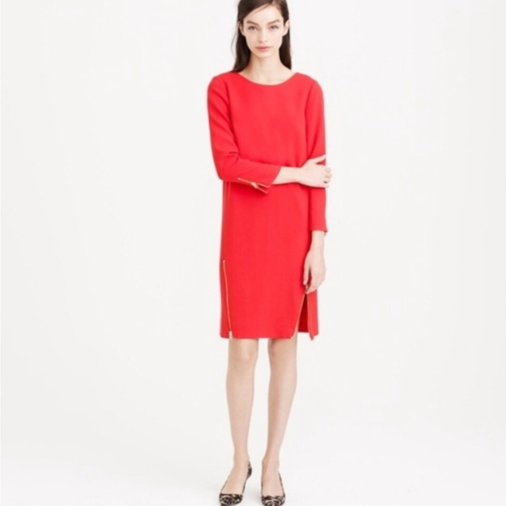 J Crew Black Double Zip Shift Dress